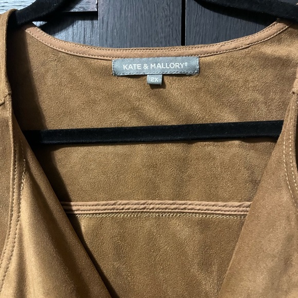 Kate and Mallory plus size faux suede fringe moto jacket - Picture 4 of 8